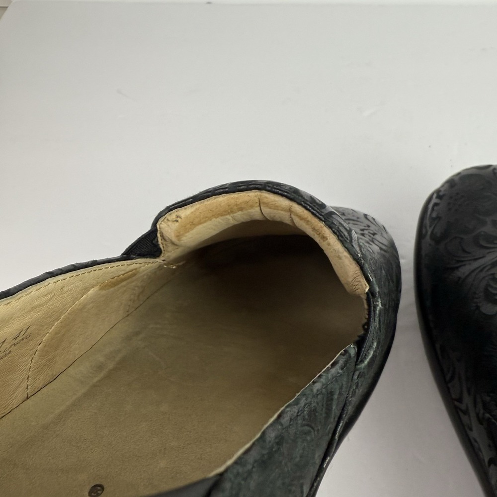 Alegria Keli KEL-431 Women Embossed Paisley Black Leather Clog Shoes 41 / 10.5 - Picture 10 of 11